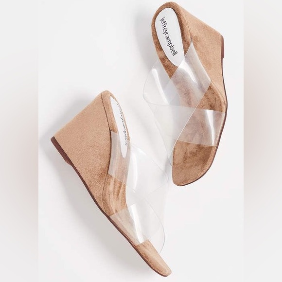 Jeffrey Campbell Shoes - Jeffrey Campbell Mystical Wedge in Clear & Natural Suede
